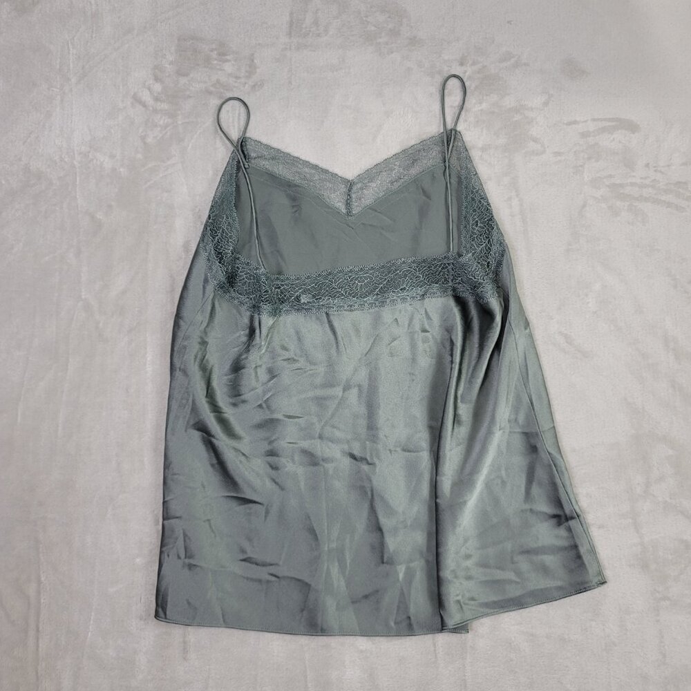 Vince Gray Lace-Trim 100% Silk Women's Camisole Top | Size L - Picture 8 of 8
